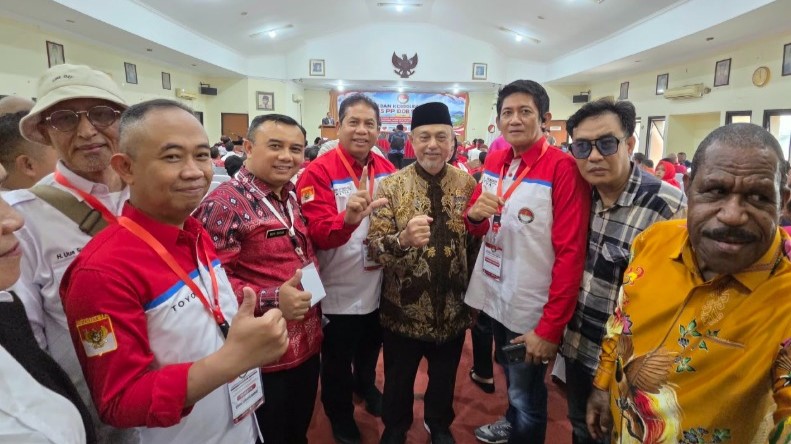 Ketua Forkoda PP CDOB Sulsel, Hasbi Syamsu Ali, menghadiri Rapimnas dan Konsolidasi Nasional Forkonas PP DOB di Gedung Joang 45, Jakarta, Selasa (29/9/2026)./ (Sumber: istimewa)