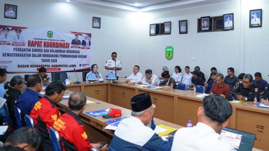 Rakor penguatan sinergi pemerintah dan organisasi kemasyarakatan di Kabupaten Luwu (Sumber: /mediacenter.luwukab.go.id)