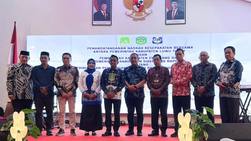Wakil Ketua DPRD Luwu Timur Jihadin Peruge menghadiri penandatanganan kesepakatan kerja sama pasokan pangan antara Luwu Timur, Sidrap, dan Enrekang di Sorowako.