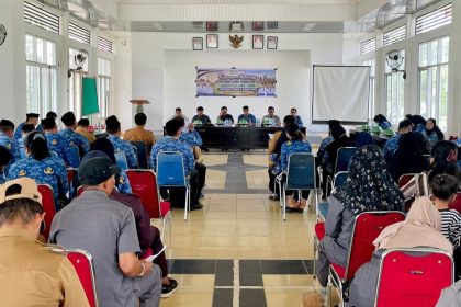 kegiatan monitoring Ranperda APBD 2027 yang berlangsung di Gedung Serbaguna Kecamatan Tomoni Timur, Senin (19/10/2026). (Sumber: Humas Tomoni Timur)